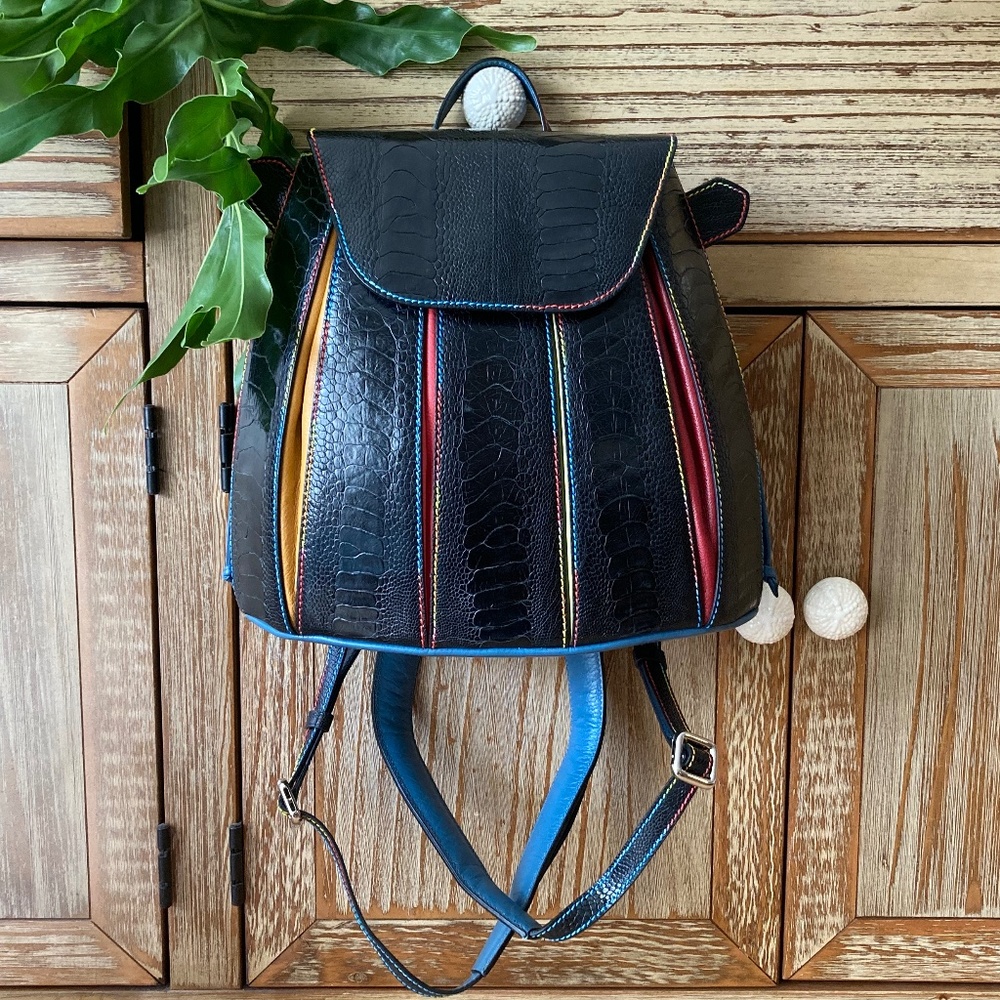 Ostrich LEATHER Backpack 🌿 Shoulder Bag Purse